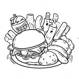 Delicious Bbq Food Coloring Page 25596-23370