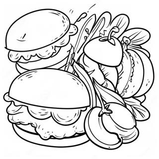 Delicious Bbq Food Coloring Page 25596-23372