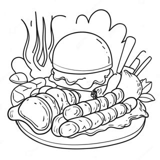 Delicious Bbq Food Coloring Page 25596 23560
