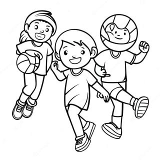 Active Kids Playing Sports Coloring Page 25606-23565