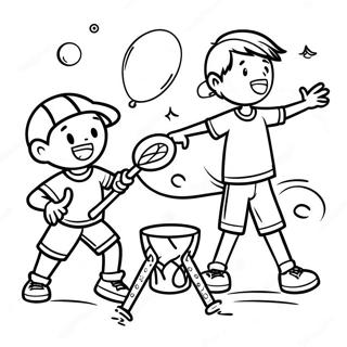 Active Kids Playing Sports Coloring Page 25606-23566