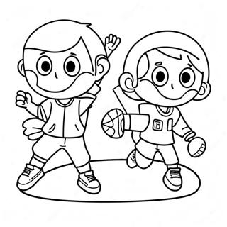 Active Kids Playing Sports Coloring Page 25606-23568