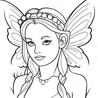 Elegant Gothic Fairy With Wings Coloring Page 25616-23573