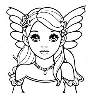 Elegant Gothic Fairy With Wings Coloring Page 25616-23575