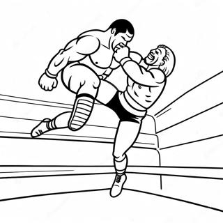 Wwe Wrestler Jumping On Opponent Coloring Page 25636-23591