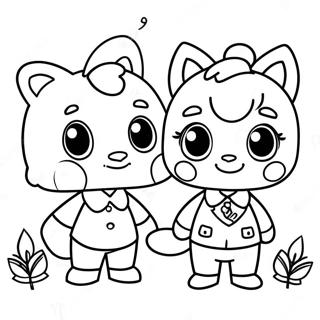 Cute Animal Crossing Villagers Coloring Page 2563-2094