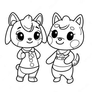 Cute Animal Crossing Villagers Coloring Page 2563-2095