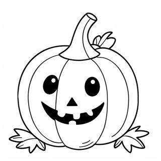 Cute October Pumpkin Coloring Page 25656-23594