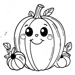 Cute October Pumpkin Coloring Page 25656-23595