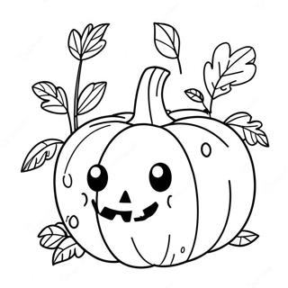 Cute October Pumpkin Coloring Page 25656-23596