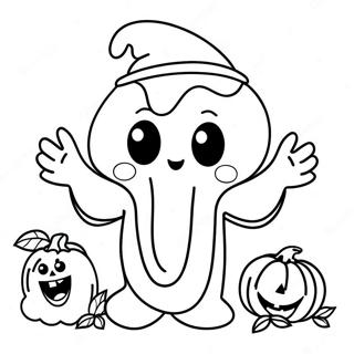 Adorable Halloween Ghost Coloring Page 25657-23597