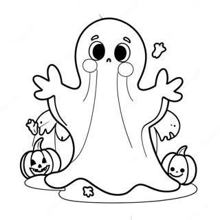 Adorable Halloween Ghost Coloring Page 25657-23598