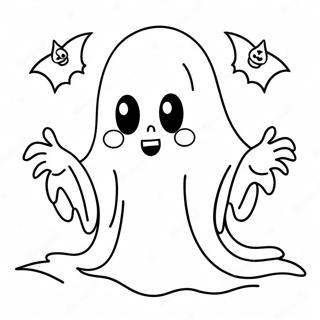 Adorable Halloween Ghost Coloring Page 25657-23600