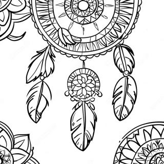 Native American Dreamcatcher Coloring Page 25767-23686