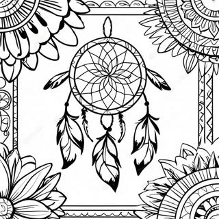 Native American Dreamcatcher Coloring Page 25767-23687