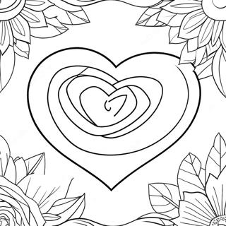 Love Heart Rose Coloring Page 25776-23691