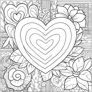 Beautiful Love Heart Rose Coloring Page 25777-23696