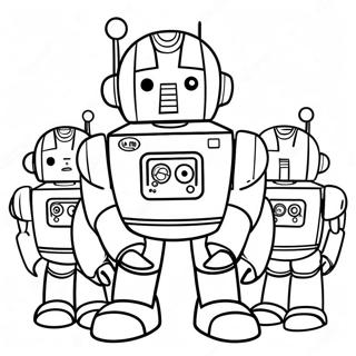 Tobot With Colorful Robots Coloring Page 25827-23734