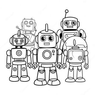 Tobot With Colorful Robots Coloring Page 25827-23735