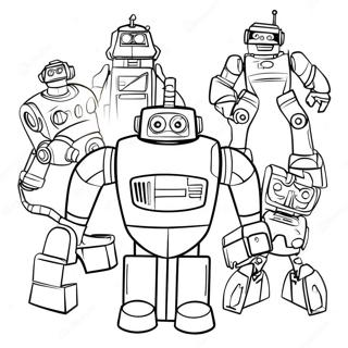 Tobot With Colorful Robots Coloring Page 25827-23736