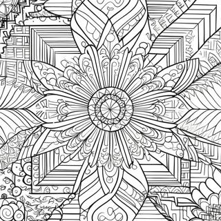 Intricate Geometric Pattern Coloring Page 2583-2110