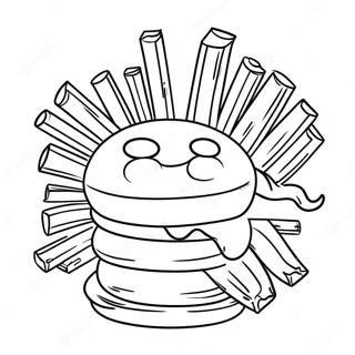 Crispy Golden Fries Coloring Page 25857-23757