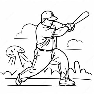 Mike Trout Swinging Bat Coloring Page 25927-23815