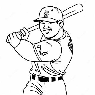 Mike Trout Swinging Bat Coloring Page 25927-23816