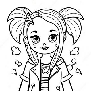 Spooky Punk Goth Girl Coloring Page 25937-23822