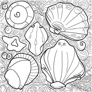 Decorative Seashells Coloring Page 2593-2117