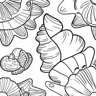 Decorative Seashells Coloring Page 2593-2118