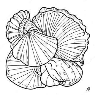 Decorative Seashells Coloring Page 2593-2119