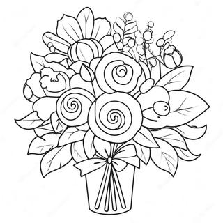 Colorful Flower Bouquet Coloring Page 25947-23832