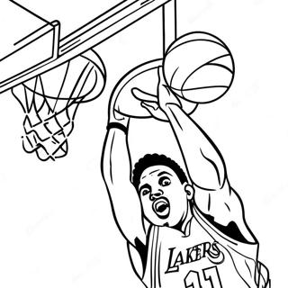 Lakers Basketball Player Dunking Coloring Page 25957-23837