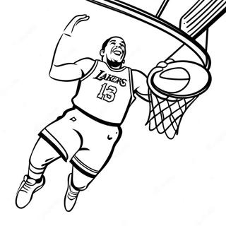 Lakers Basketball Player Dunking Coloring Page 25957-23838