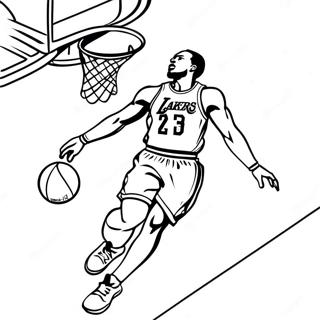 Lakers Basketball Player Dunking Coloring Page 25957-23839