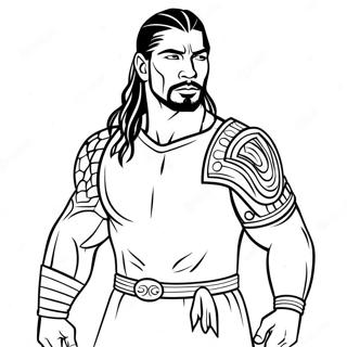 Roman Reigns In Action Coloring Page 25977-23853