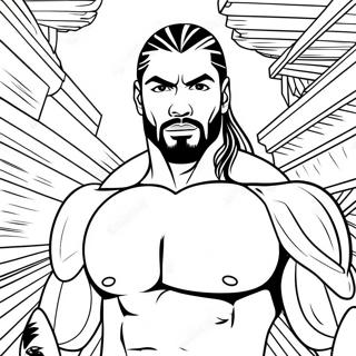 Roman Reigns In Action Coloring Page 25977-23854