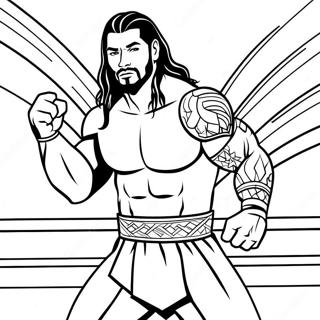 Roman Reigns In Action Coloring Page 25977-23855