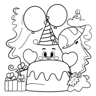 Festive Birthday Party Coloring Page 25987-23861