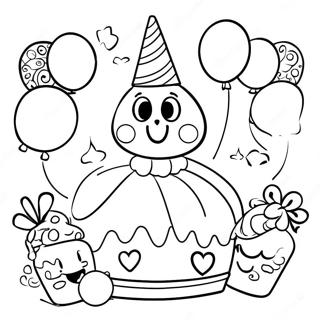 Festive Birthday Party Coloring Page 25987-23864