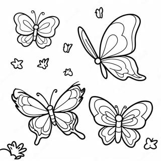 Colorful Butterflies In Flight Coloring Page 26017-23885