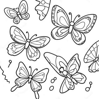 Colorful Butterflies In Flight Coloring Page 26017-23886