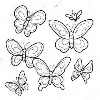 Colorful Butterflies In Flight Coloring Page 26017-23887