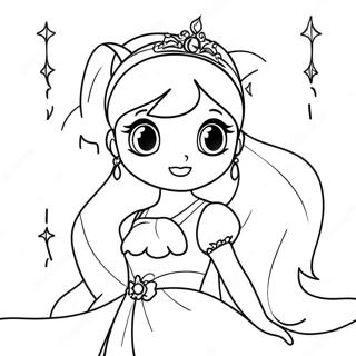 Elegant Princess Serenity In A Sparkling Dress Coloring Page 26037-23903