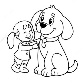 Clifford Playing With Emily Elizabeth Coloring Page 2603-2125