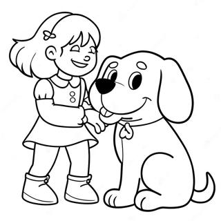 Clifford Playing With Emily Elizabeth Coloring Page 2603-2126