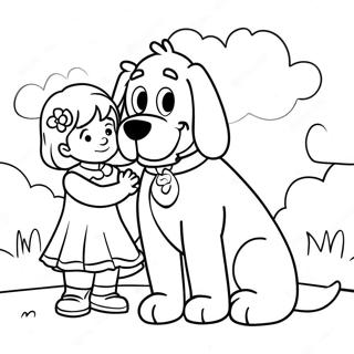 Clifford Playing With Emily Elizabeth Coloring Page 2603-2127