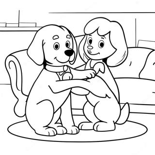 Clifford Playing With Emily Elizabeth Coloring Page 2603-2128