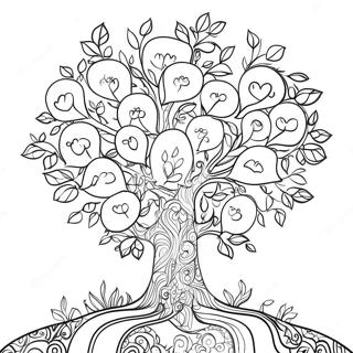 Colorful Family Tree With Leaves Coloring Page 26047-23911